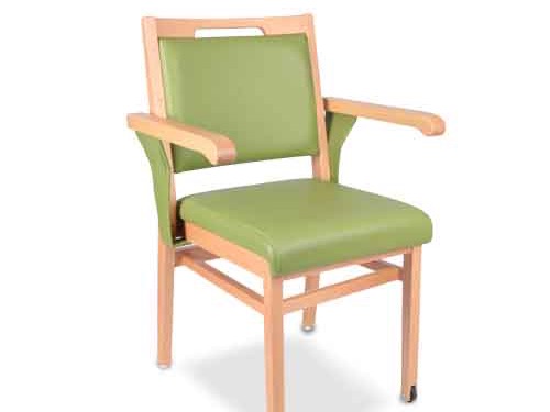 Chaise roulettes accoudoirs coulissants