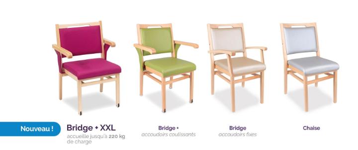 Chaise bridge ergonomique Complys pour mobilier EHPAD