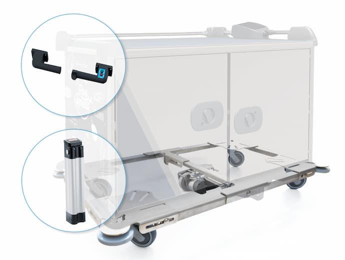 E-Groom installé sous un chariot existant en établissement
