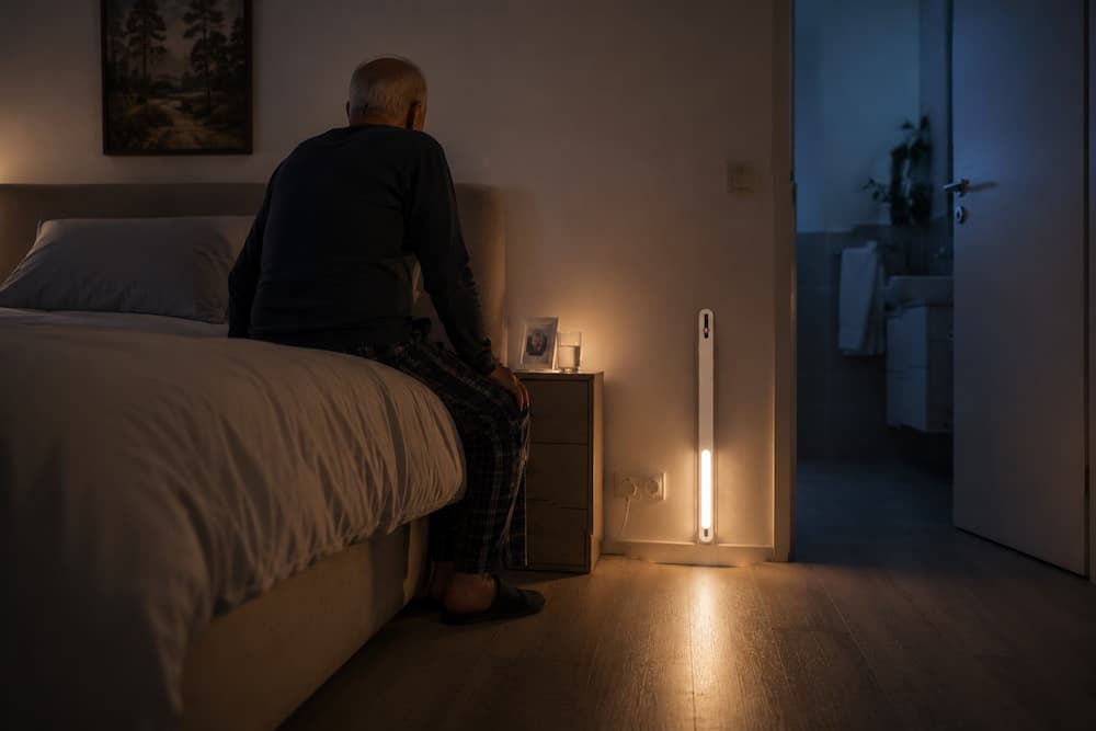 Chambre d’EHPAD sécurisée pour réduire le risque de chute lors d’un lever nocturne lié à l’hypotension orthostatique