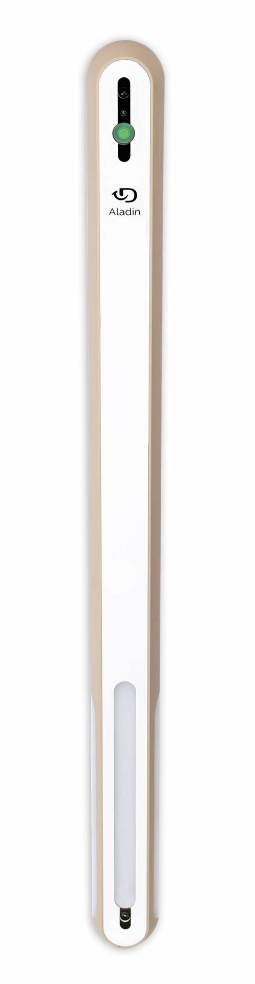 La lampe Aladin vue de face, finition cappuccino